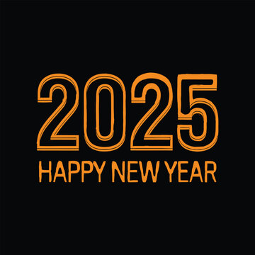 Happy new year 2025 vector and illustration