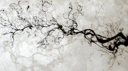 Wall Mural - Abstract Artistic Pattern of Black Swirls on Light Background