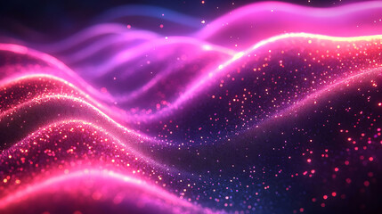 Poster - Abstract waves of light in vibrant pink and purple hues create a mesmerizing visual effect.