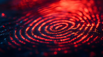 Poster - Close-up of colorful ripples resembling a fingerprint, showcasing light and texture.