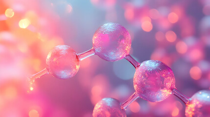 Poster - Abstract representation of molecular structures with colorful, glowing spheres.