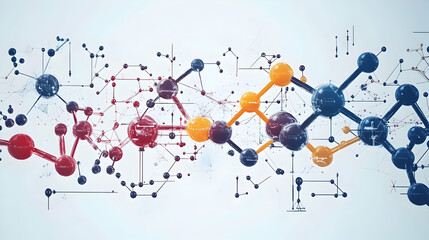 Poster - Abstract representation of molecular structures and connections in a scientific context.