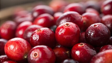 Wall Mural - Fresh Cranberry Close-up Background