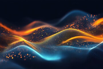 Poster - Abstract glowing wave particles.
