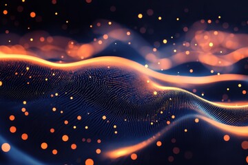 Poster - Abstract glowing wave of particles. (3)