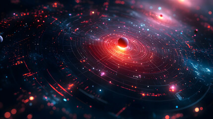 Poster - A cosmic scene depicting swirling galaxies and celestial bodies in vibrant colors.