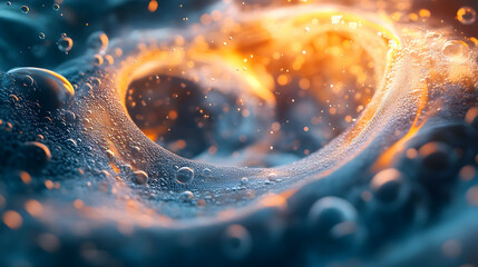 Poster - A mesmerizing swirl of bubbles and light, evoking a sense of fluid motion and energy.
