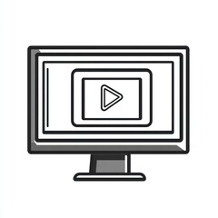 Fototapete - Video playback on computer monitor.