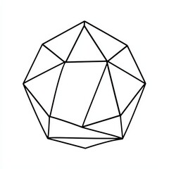 Poster - geometric precision: a striking minimalist illustration featuring a geometric solid, meticulously cr