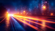© Siasart - Fast Traffic Flows Through Futuristic City at Night with Blurred Lights on Wet Road