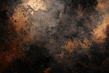 Wall Mural - Dark brown and orange grunge texture.