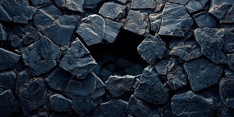 Poster - Large hole in a wall made of stone
