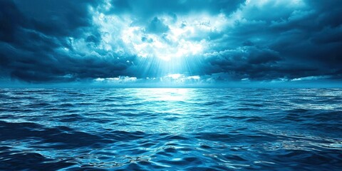 Fototapete - The ocean is blue and the sky is cloudy