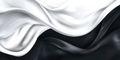 Poster - Black and white striped fabric