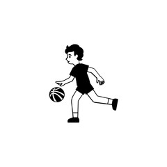 Wall Mural - Boy Playing Basketball
