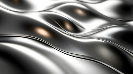 Poster - A close-up of smooth, wavy metallic surfaces reflecting light.