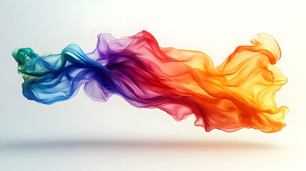 Poster - A vibrant, flowing abstract design showcasing colorful, translucent fabric-like shapes.