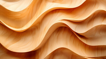 Poster - A close-up of smooth, wavy wooden textures showcasing natural patterns and colors.
