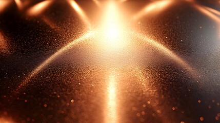 Poster - Abstract image of shimmering copper-like surface with radiant light effects.