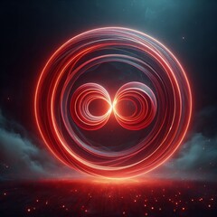 Wall Mural - abstract fractal art wallpaper design featuring a swirling vortex of light and color in a dark space