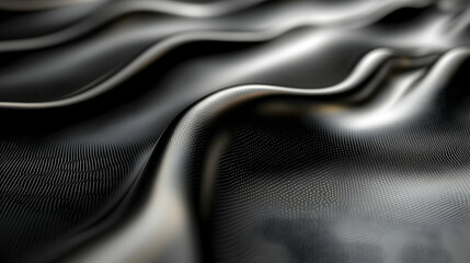 Poster - A close-up of flowing black fabric showcasing smooth, elegant textures and patterns.