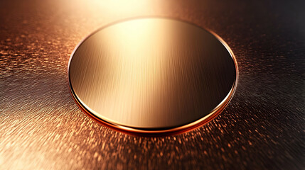 Poster - A close-up of a smooth, reflective metallic disc on a textured surface.