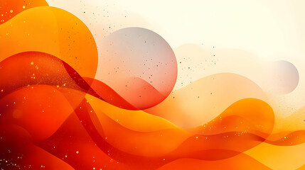 Poster - Abstract waves of orange and red create a vibrant, fluid design.
