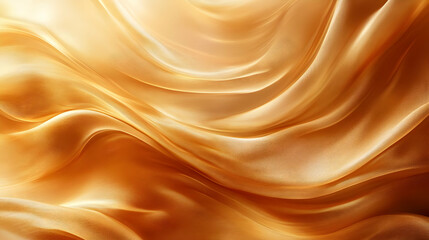 Poster - A close-up of flowing golden fabric, showcasing soft waves and a luxurious texture.