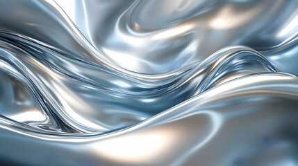 Poster - A smooth, reflective surface with flowing metallic waves creating a dynamic visual effect.
