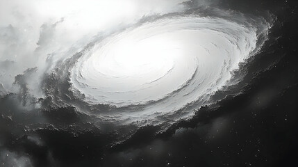 Poster - A swirling galaxy depicted in monochrome, evoking a sense of cosmic mystery.