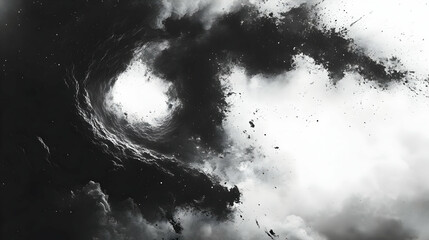 Poster - A swirling vortex of dark clouds against a bright backdrop, evoking a sense of mystery.