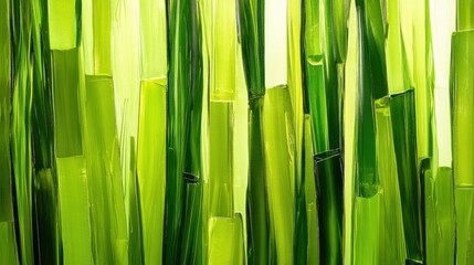 Poster - Textured Green Glass Surface with Varying Heights and Shades