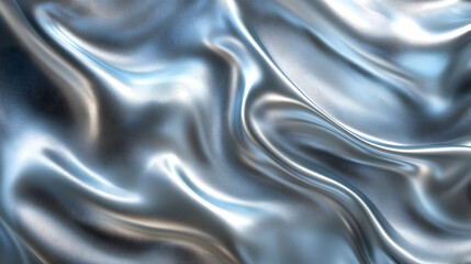 Poster - A smooth, flowing surface resembling silk or fabric with a metallic sheen.