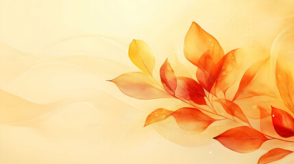 Poster - A soft, abstract design featuring warm autumn leaves on a gentle background.