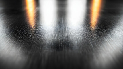 Poster - A close-up view of a polished metallic surface with soft lighting reflections.