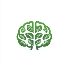Green leaves shaped as a brain.