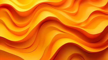 Poster - Abstract wavy patterns in warm shades of orange and yellow, creating a dynamic visual flow.