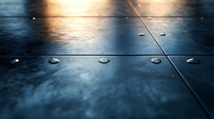 Poster - Close-up of a textured surface with water droplets reflecting light.