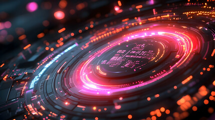 Poster - Abstract digital design featuring glowing circuits and vibrant colors.