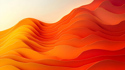 Poster - Abstract wavy patterns in warm orange and yellow tones create a vibrant, dynamic visual.