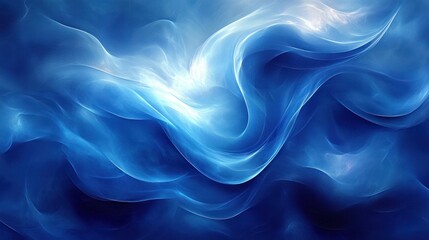 Poster - A dynamic blue abstract background with circles and flowing lines, creating an energetic and stylish feel