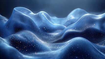Poster - a futuristic dynamic blue background with flowing lines and gradient textures, creating a sleek, hig