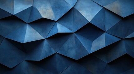 Poster - Abstract blue geometric shapes background with sleek lines and polygonal patterns in a modern style