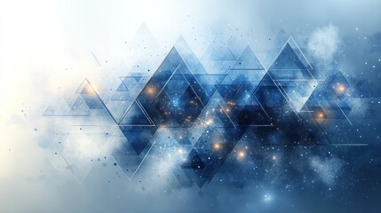 Poster - Abstract blue geometric shapes background with sleek lines and polygonal patterns in a modern style
