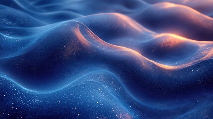 Poster - Abstract blue wave patterns with vibrant textures and a sleek digital design
