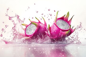 Wall Mural - Dragon fruit isolated on white background.