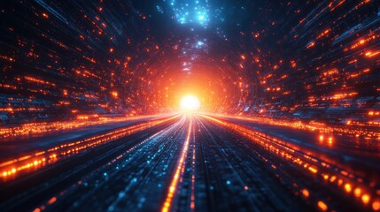 Poster - AI-powered fast networks concept with abstract speed visuals and a focus on advanced connectivity
