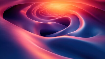 Poster - Artistic wave lines in a circle shape with smooth gradients and a futuristic abstract design