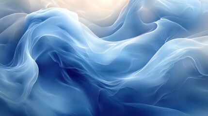 Poster - Cool dynamic blue abstract design with flowing lines and a clean, artistic layout