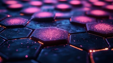 Poster - Gradient hexagonal technology design with smooth transitions and elegant futuristic patterns